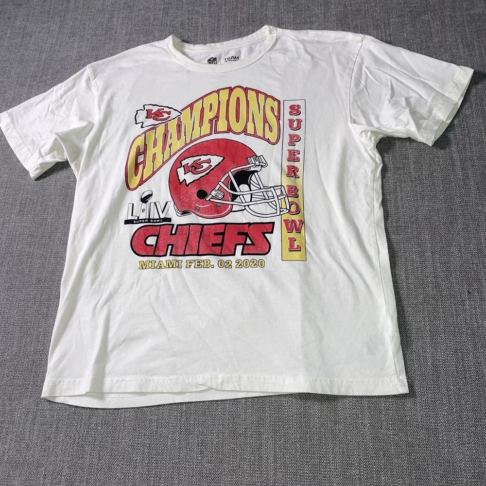 NFL Team Apparel Kansas City Chiefs Football Shirt Mens Medium White Super Bowl